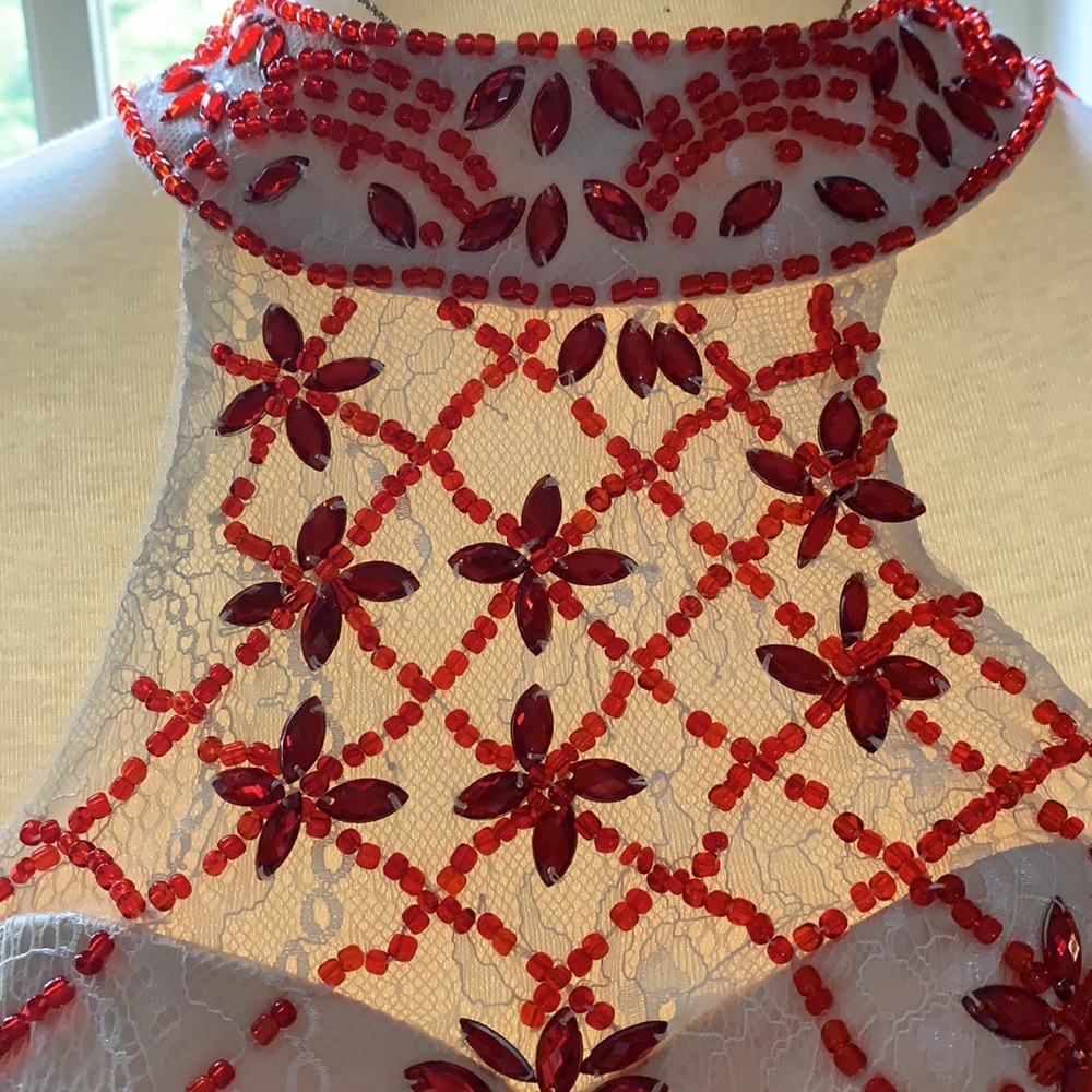 Lace Rhinestone Formal Top - Picture 2 of 3